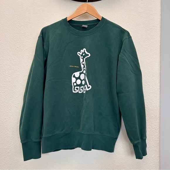 Uniqlo Tops - Uniqlo x Jason Polan Sweatshirt US size Men XL Green Giraffe UT NWT SOLD OUT!!!!